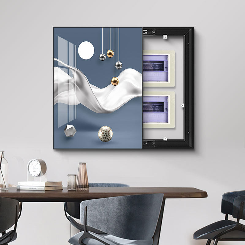 轻奢竖版电表箱装饰画简约现代配电箱弱电箱电闸箱装饰遮挡挂画