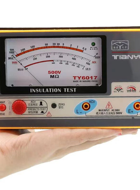 天宇TY6017/6018/60t45型绝缘电阻表兆欧表500V/1000V摇表电子摇