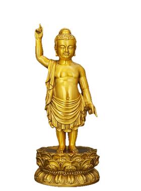 浴佛黄铜释迦牟尼佛摆件药师佛全铜工艺品家居佛堂供奉