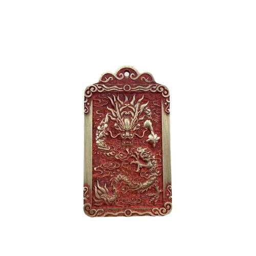 精工铜朱砂武财神赵公明吊牌钥匙扣车挂饰吉祥运本命龙年铜挂件