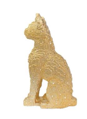热卖轻奢风积木坐姿猫摆件家居玄关桌面树脂工艺创意装饰产品