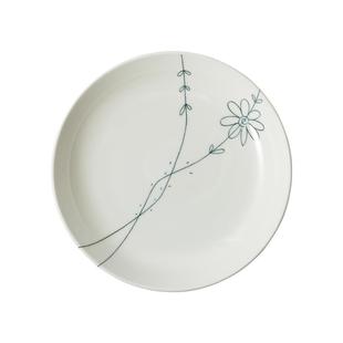 菜盘高级感家用菜碟子深盘小花 日本进口舍米蓝陶瓷餐具餐盘子日式
