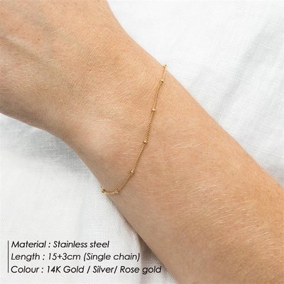 推荐Layered Simple Female Ball Chain Bracelet Jewelry Multil
