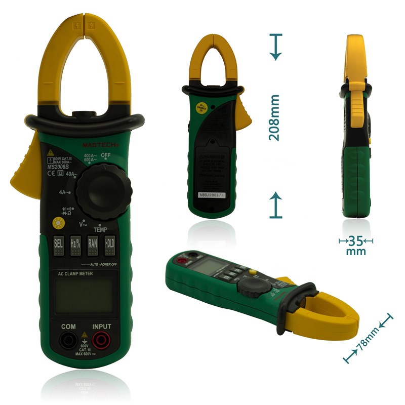 推荐MASTECH MS2008B Digtal Clamp Meter with Light Temp Frequ