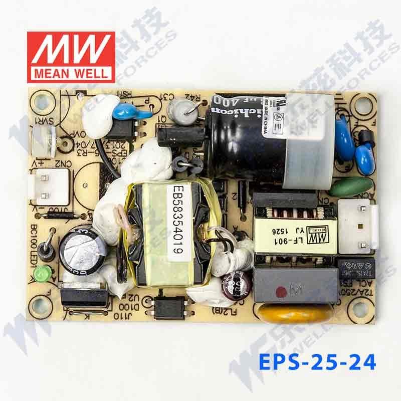 EPS-25-24台湾明纬25W24V直流稳压PCB裸板开关电源1.05A基板型*