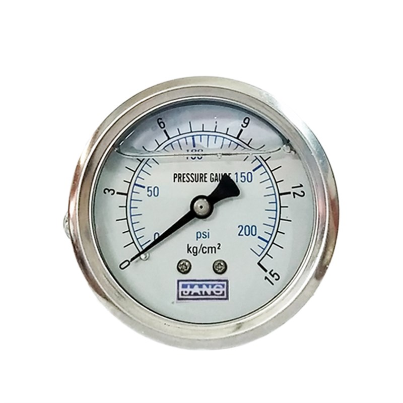 轴向带支架耐震压力表YN60ZV 10KGC背接式U型架抗震液油压-760 1/