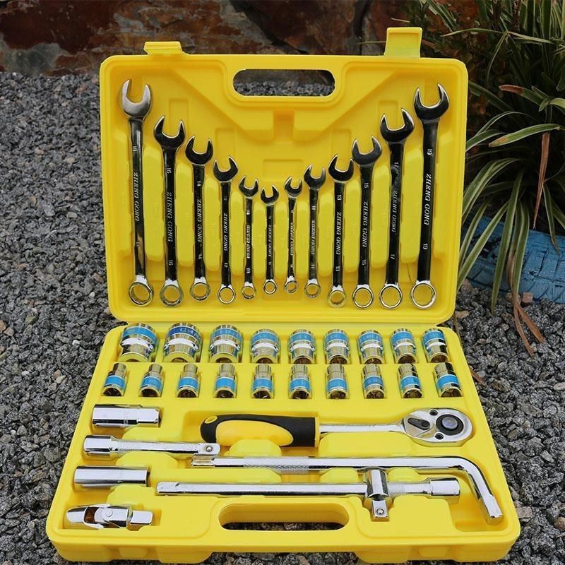手动套筒扳手32件套筒组套工具8-32mm汽车修理组合套装车载家用