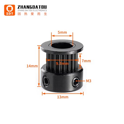 2GT同步轮传动皮带轮 3D打印机配件 16/20齿内孔5/8带宽6/10mm