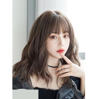 假发女韩系空气烫短卷发自然中长发羊毛卷发齐刘海锁骨短发全头套