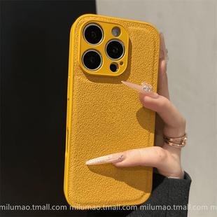 ins秋冬覆古素皮纹适用iPhone17promax苹果15手机壳16ProMax新款 14plus防摔ProMax air高级11网红12男女13爆款