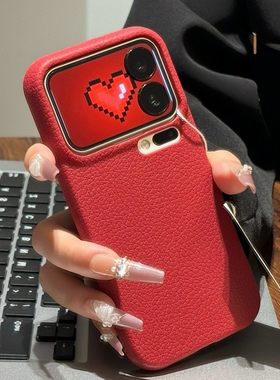 新年氛围感红色荔枝皮纹tpu软壳适用小米17promax手机壳15spro新款红米k90高级感80/70ultra防摔note14/13pro