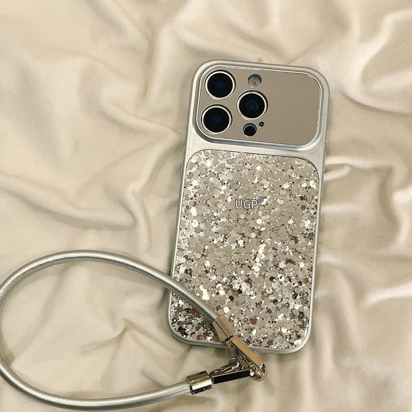 2026新款适用苹果17promax的手机保护壳电镀银色iphone16高级感爆闪15带挂绳14pro巨好看13亮晶晶max超火保护