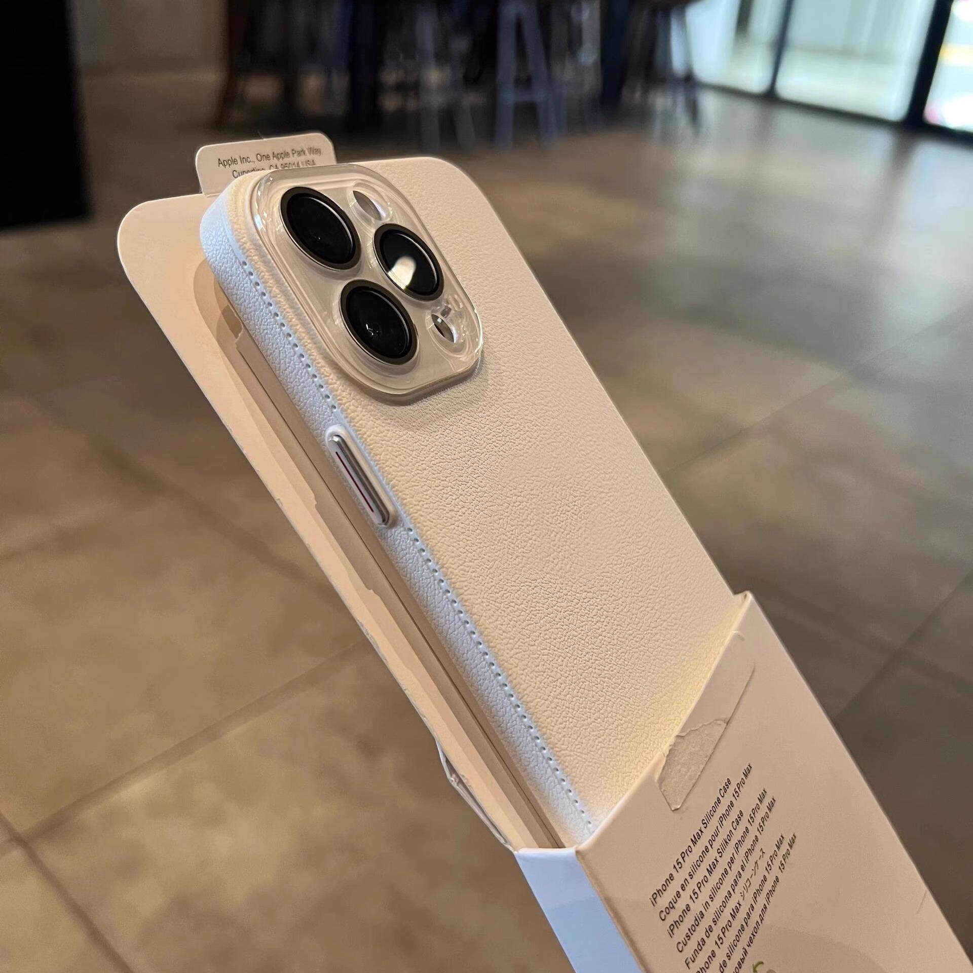 ins风白色荔枝皮纹适用苹果17air/16promax手机壳iPhone15新款14超薄13全包镜头保护套高级感12新款2025磨砂