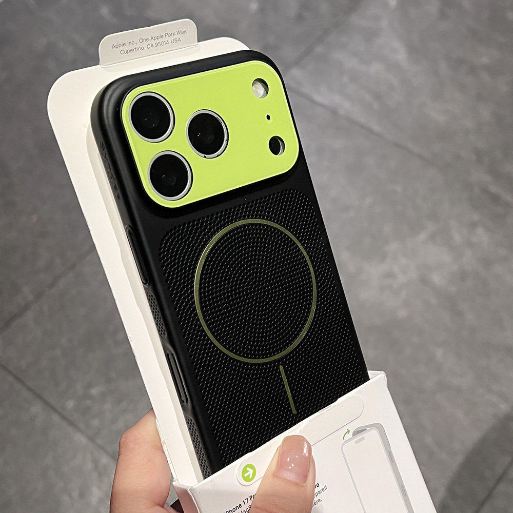 小众创意撞色网孔磁吸壳新款适用于iphone17promax手机壳苹果16pro高级感15全包防摔14pro新机情侣pm外壳保护 - 实物图