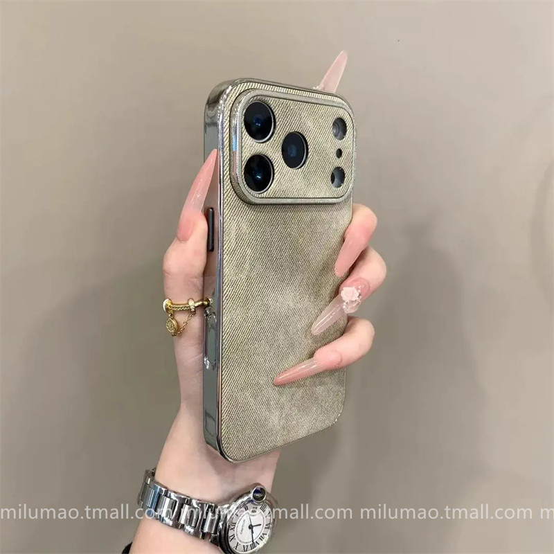 ins秋冬绒布牛仔纹适用Pho