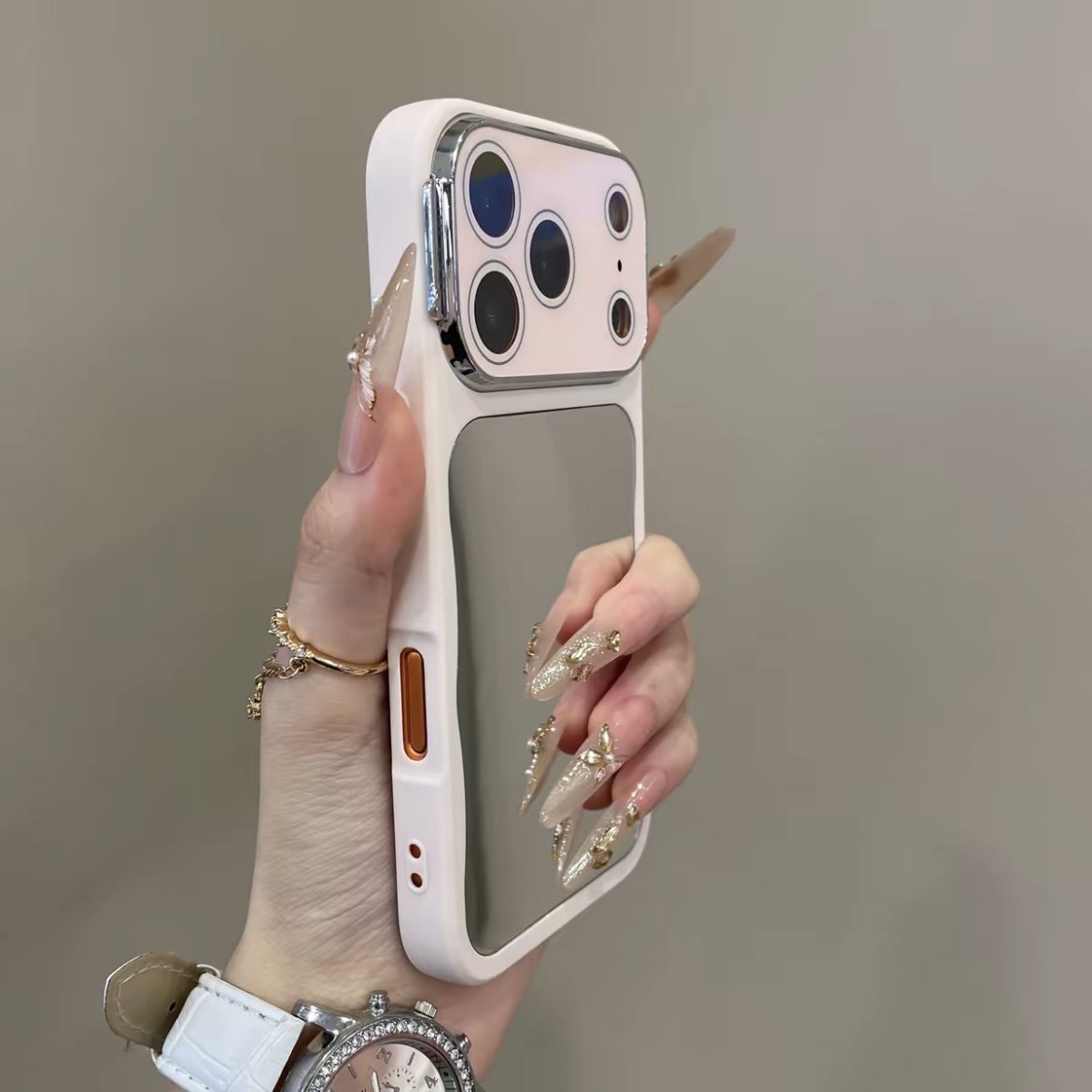 ins镜面大视窗适用苹果17promax手机壳新款iphone16promax补妆镜女款15高级感网红防摔14超好看13全包保护套