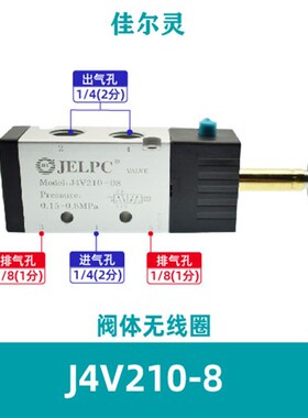 JELPC电磁阀佳尔灵4V110-064V21G0-08二位五通电磁控制阀无线圈