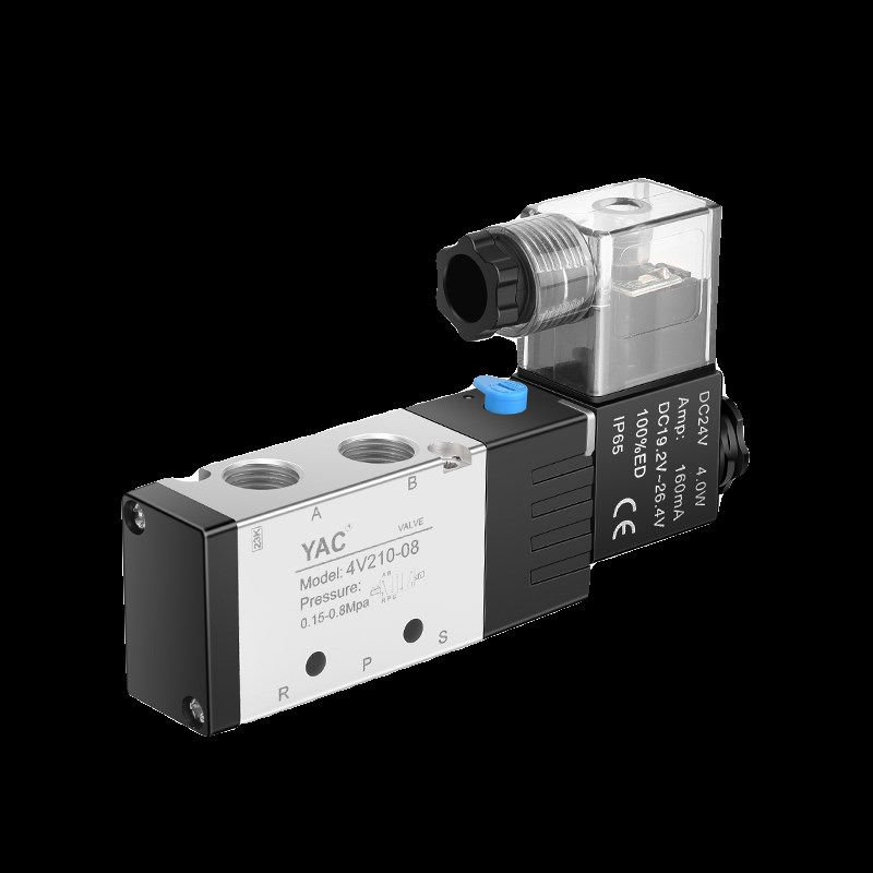 气动电磁阀4V210-08二位五通x24V气缸换向气阀电阀220V电磁控制阀