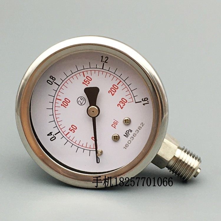 全不锈钢压力表Y60BF 耐高温 耐腐蚀压力表0-1.6mpa 1mpa 0.6mp