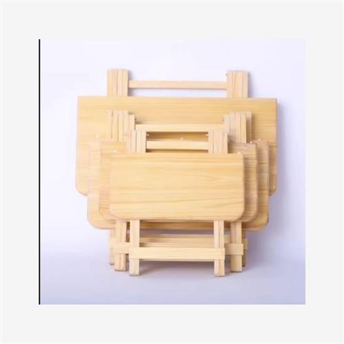 方形实木松木折叠桌便携式餐桌家用简易学习桌摆摊收纳吃饭小桌子