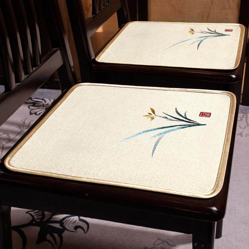 茶椅垫坐垫实木凳子薄餐垫新中式餐桌马蹄形防滑便携坐垫尺寸定制