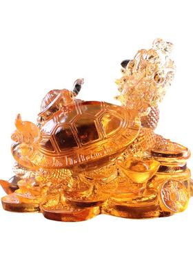 琉璃龙龟摆件工艺品家居客厅装饰品送礼定制刻字乔迁开业礼物