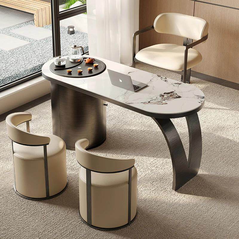 简约现代岩板阳台茶桌轻奢客厅家用泡茶桌意式轻奢功夫茶桌椅组合