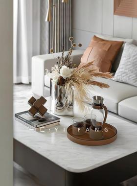 一匚简约样板间不锈钢弧形花器搭配售楼处客厅茶几水具装饰摆件