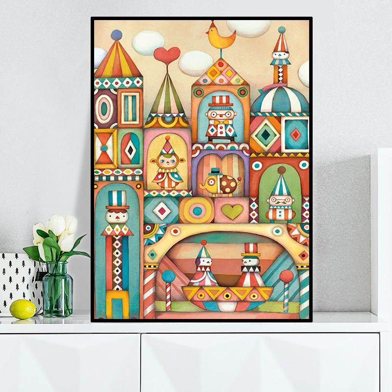 卡通城堡钻石画2024年新款小幅简单5d手工点贴钻十字绣卧室儿童房,居家布艺,钻石绣,淘宝优惠券,粉丝福利购,淘宝优惠卷