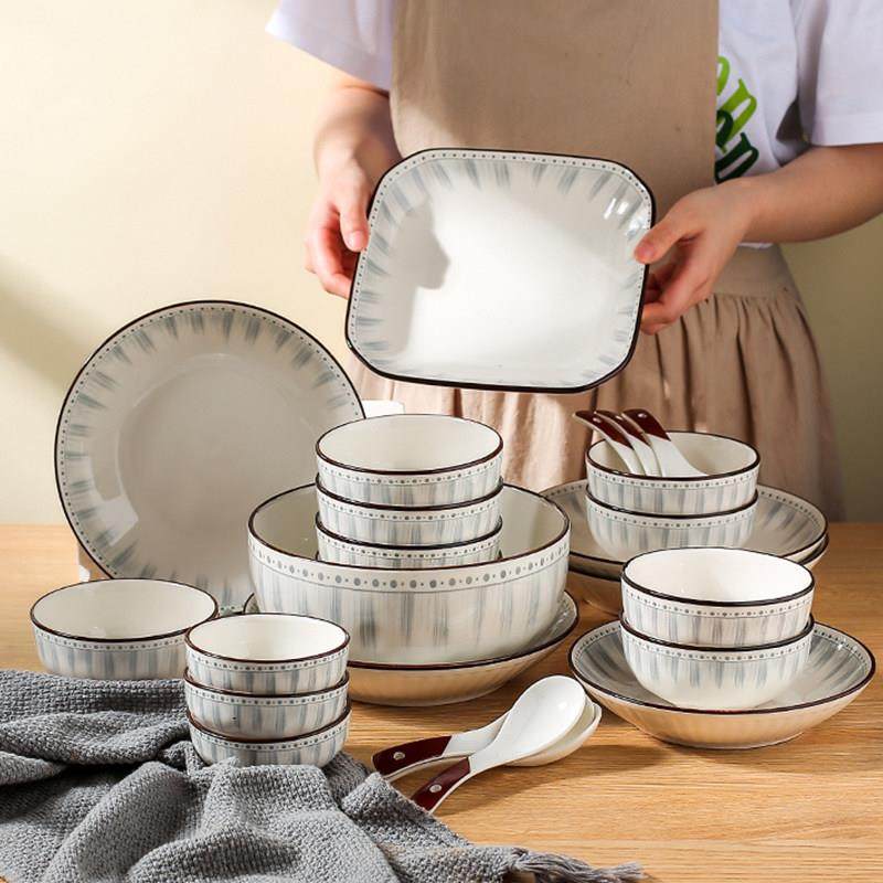 川岛屋北欧风碗碟套装碗盘家用创意网红陶瓷餐具简约碗具碗筷套装,餐饮具,碗,淘宝优惠券,粉丝福利购,淘宝优惠卷
