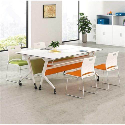 简约办公桌培训桌会议桌可折叠桌椅长条桌可移动接待桌翻板电脑桌
