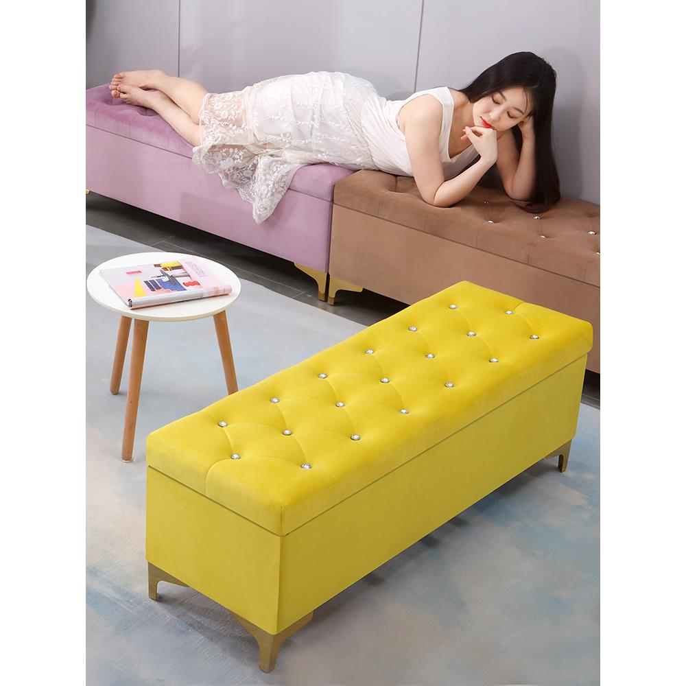 轻奢换鞋凳家用床尾收纳凳卧室长条凳服装店休息凳沙发凳子长方形