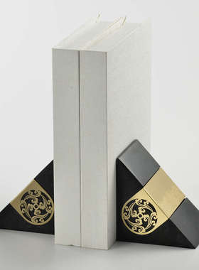 美式北欧轻奢金色书柜创意立仿古宫殿书挡铜书靠摆件装饰品包邮