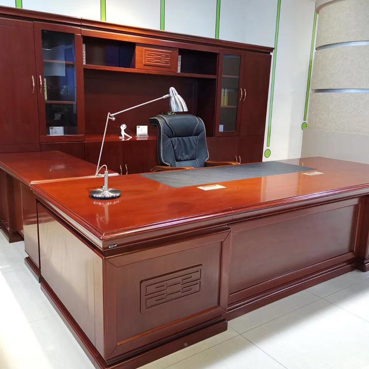 中风格总裁董事长办公桌办台公家具桌实木油漆2大班老式板可定