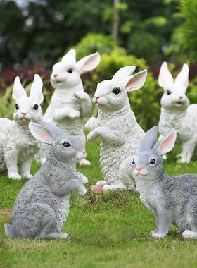 仿真动物兔子摆件花园庭院子户外草坪地园林景观装饰装饰树脂雕塑