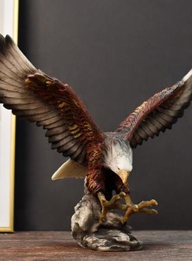 美式大鹏展翅老鹰树脂工艺品大展宏图开 业礼品摆件家居酒柜装饰