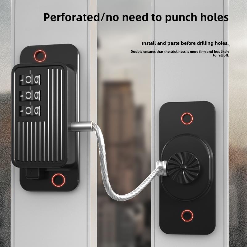 窗户安全锁滑动门和窗户锁密码锁橱柜锁冰箱锁抽屉锁儿童安全锁无