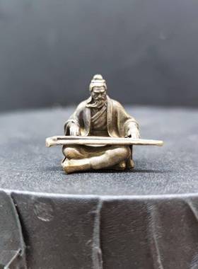 黄铜高山流水齿鼓钢琴古古筝小人物鱼缸盆景假山微型园林景观摆件