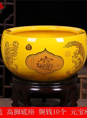 景德镇陶瓷聚宝盆风水招财缸玄关装饰摆饰花盆养鱼缸开 业礼品包