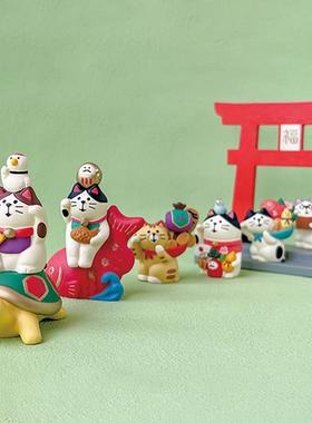 日式zakka新年招福开运健康龟鹤健康招财猫锦鲤桌面装饰摆饰礼物