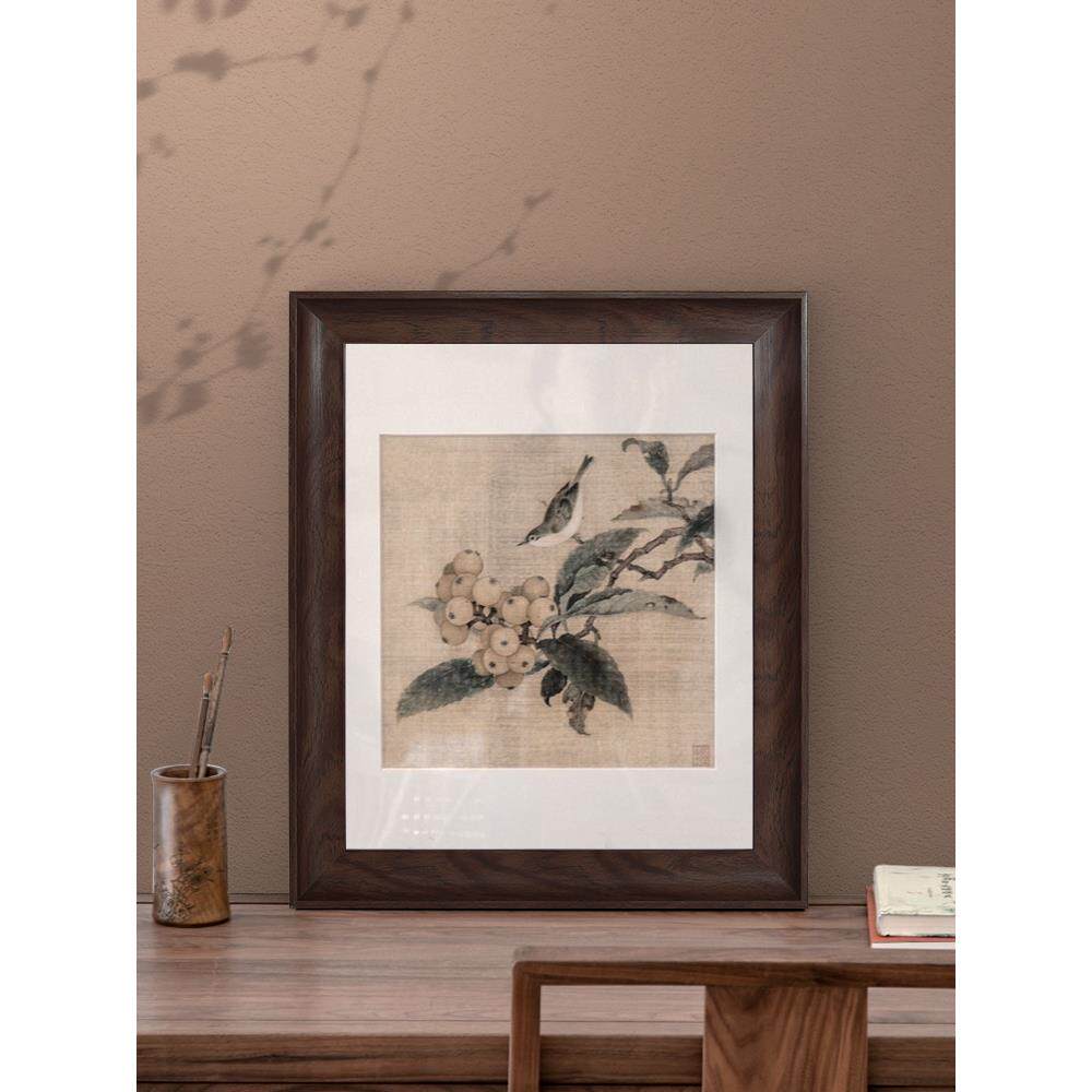 油画框外框原木风十字绣全家福覆古相框装裱定制大尺寸字画框架