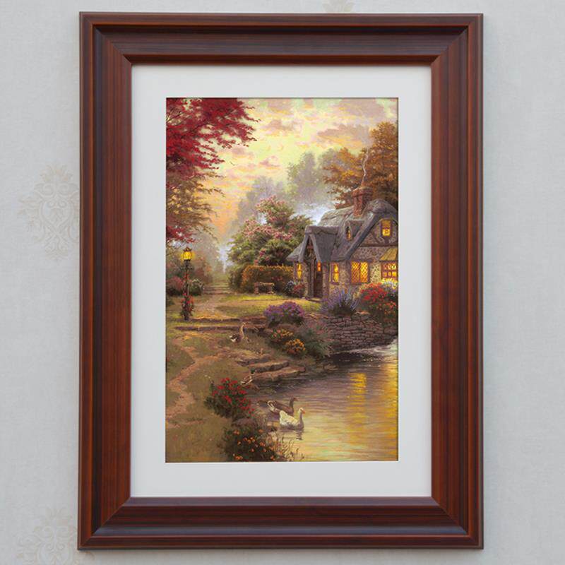 装饰相框素描挂墙8K4K实木简约框16 24 30 36寸中式木质装裱画 画