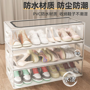 架 鞋 子收纳盒透明鞋 盒大容量加厚防尘家用床底收纳袋免安装 新款