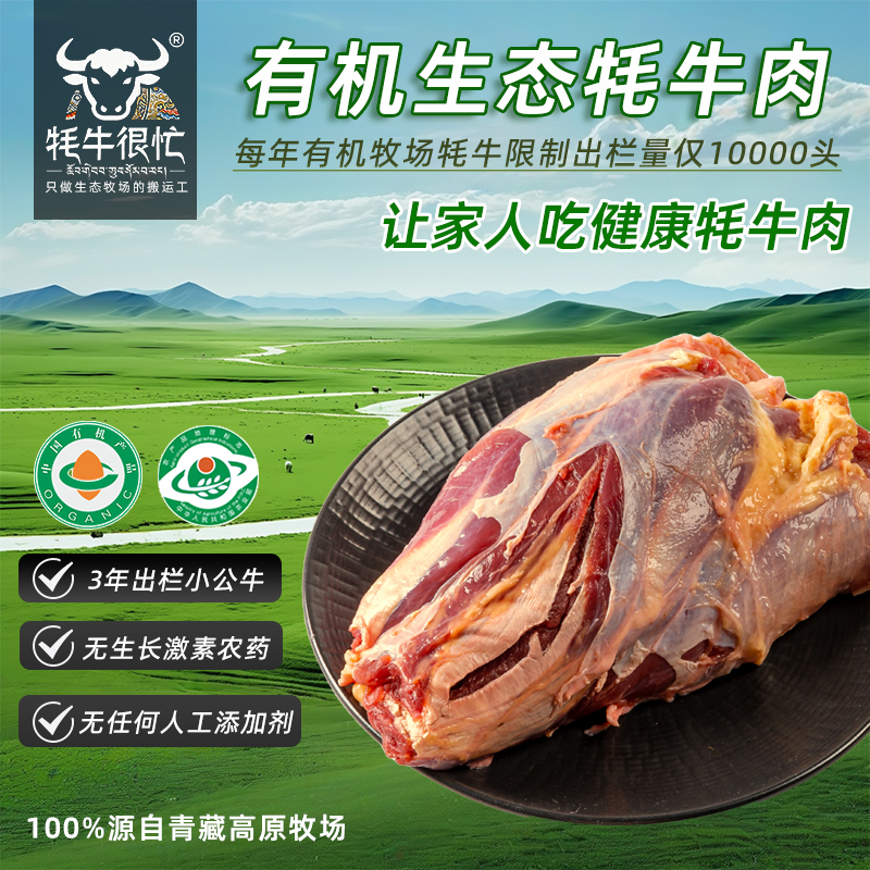 牦牛清真4斤装牛腱子肉新鲜当天现杀牦牛肉高原散养整块生鲜青海