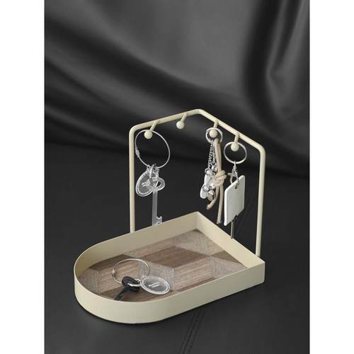 高级感钥匙收纳盒轻奢风钥匙盘入户玄关金属置物架桌面杂物整理架