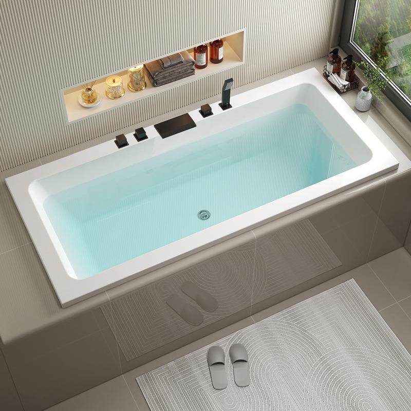 砌筑无裙嵌入式浴缸亚克力智能恒温加热冲浪按摩情侣双人高级