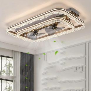 客厅风扇灯现代轻奢大厅吸顶主灯带风扇一体家用卧室房间全屋灯具