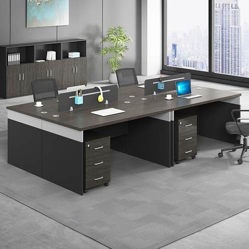 办公桌子办公室财务工位屏风简约现代4人位卡座职员办公桌椅组合