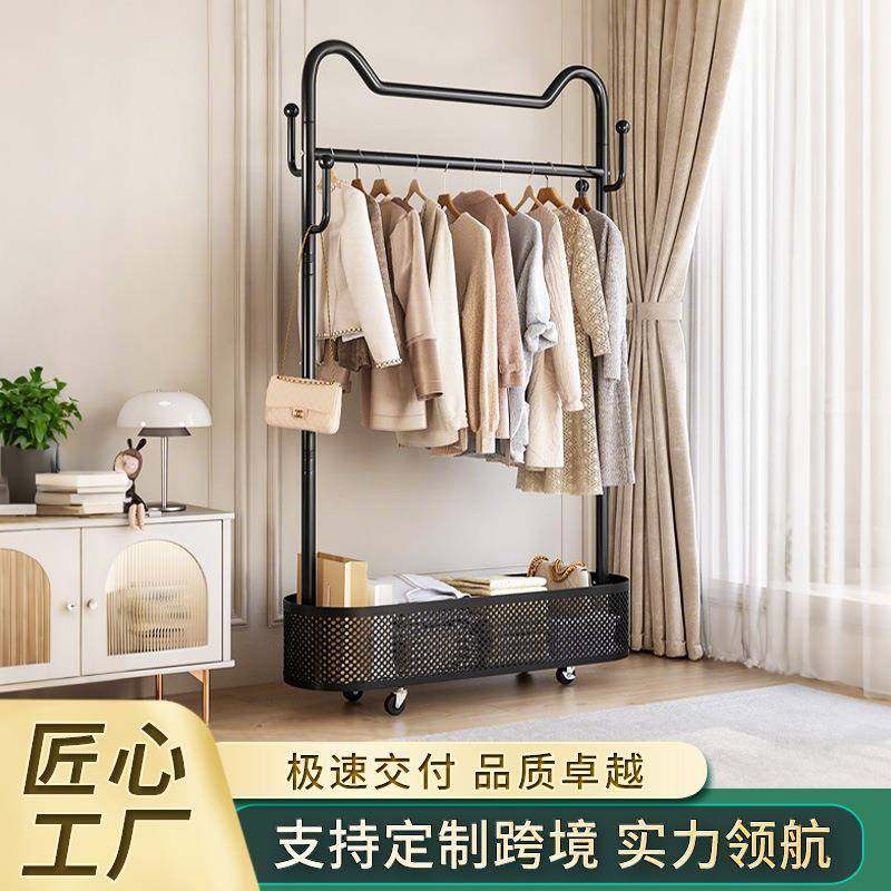 可移动室内落地加粗挂衣架宿舍寝室阳台简约晾衣架卧室简约衣帽架