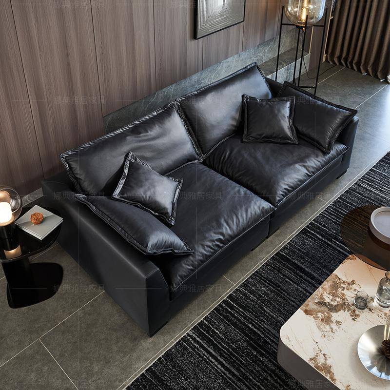 超深坐宽科技布艺沙发客厅简约现代轻奢羽绒乳胶大小户型直排意式